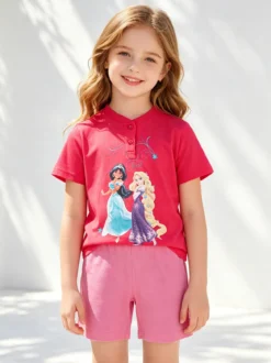 Disney Princess Completo corto da bambina in cotone