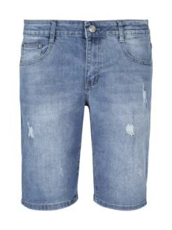 3-D Jeans Bermuda uomo in jeans con strappi