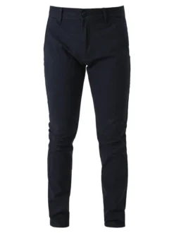 3-D Jeans Pantaloni casual da uomo slim fit con stampa pied de poule - blu scuro