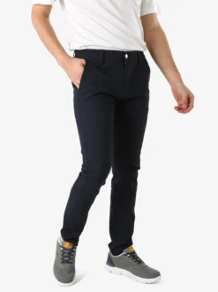 3-D Jeans Pantaloni casual da uomo slim fit con stampa pied de poule - blu scuro