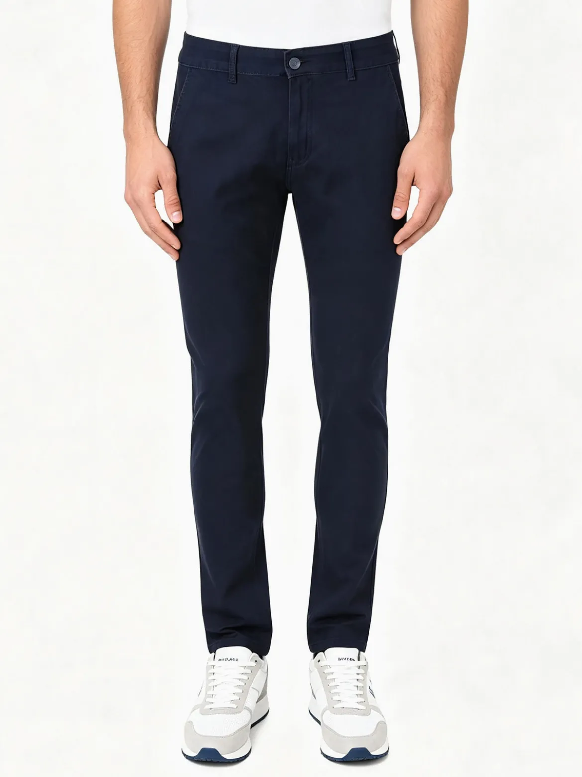 3-D Jeans Pantaloni da uomo slim fit in cotone - blu scuro