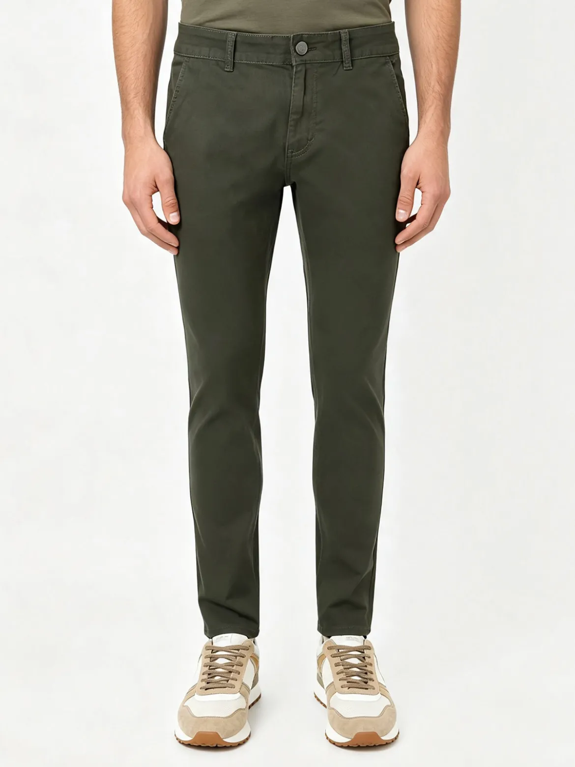 3-D Jeans Pantaloni da uomo slim fit in cotone - militare