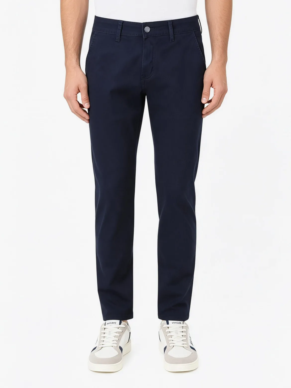 3-D Jeans Pantaloni da uomo slim fit in cotone taglie grandi - blu scuro