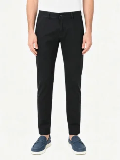 3-D Jeans Pantaloni da uomo slim fit in cotone taglie grandi - nero