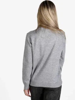 Dolce & Trendy Pullover donna a lupetto in maglia - grigio