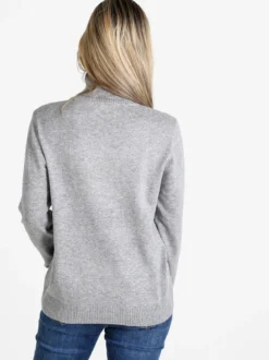 Dolce & Trendy Pullover donna dolcevita in maglia - grigio