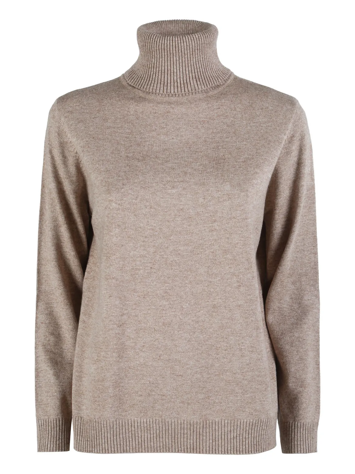 Dolce & Trendy Pullover donna dolcevita in maglia - sabbia