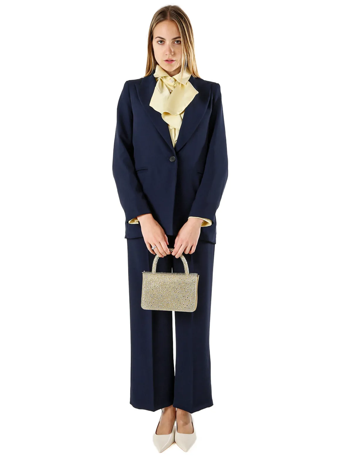 Doremi Completo elegante da donna con giacca e pantaloni - blu scuro