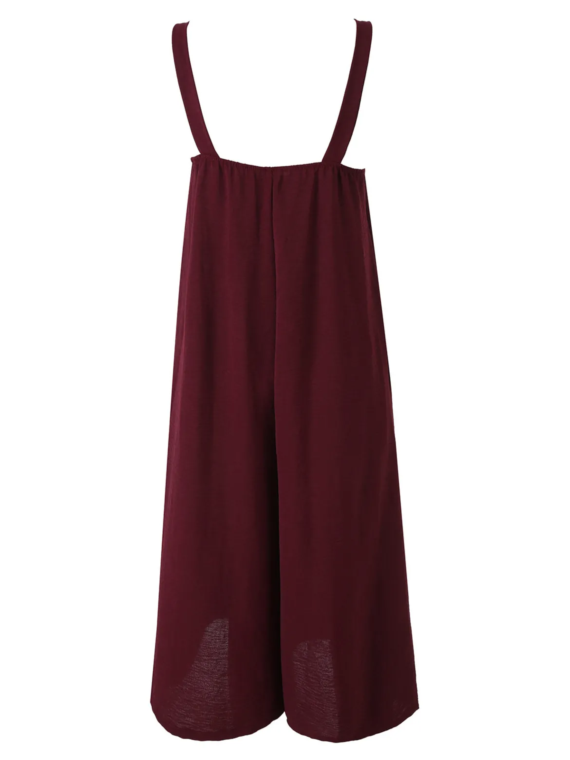 Doremi Tuta jumpsuite da donna a spalla stretta con scollo a V - bordeaux