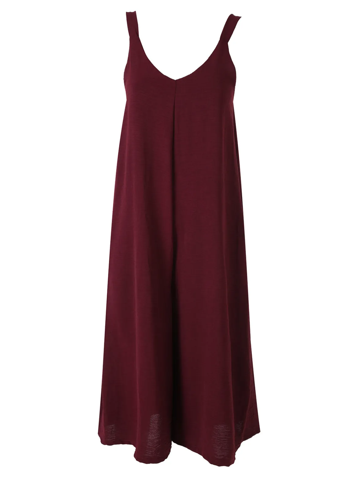 Doremi Tuta jumpsuite da donna a spalla stretta con scollo a V - bordeaux