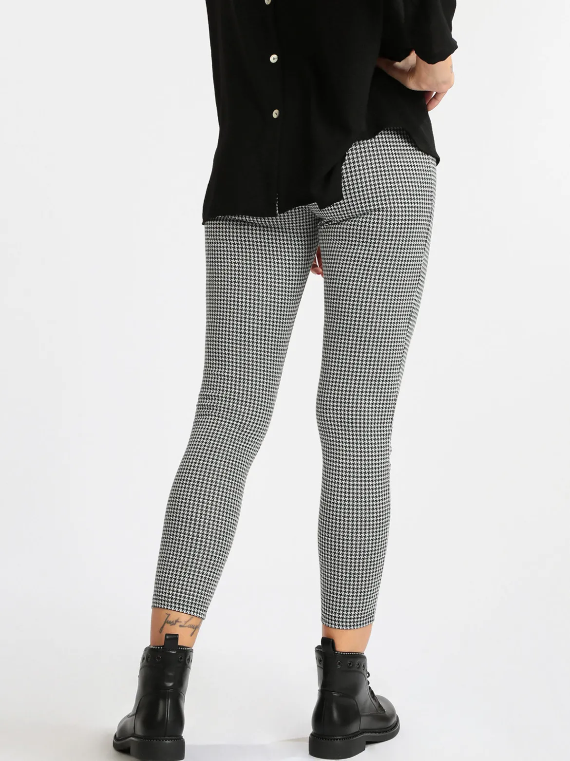 Eletta Leggings donna in pied de poule