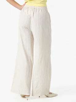 Eletta Pantaloni donna a palazzo con coulisse - panna