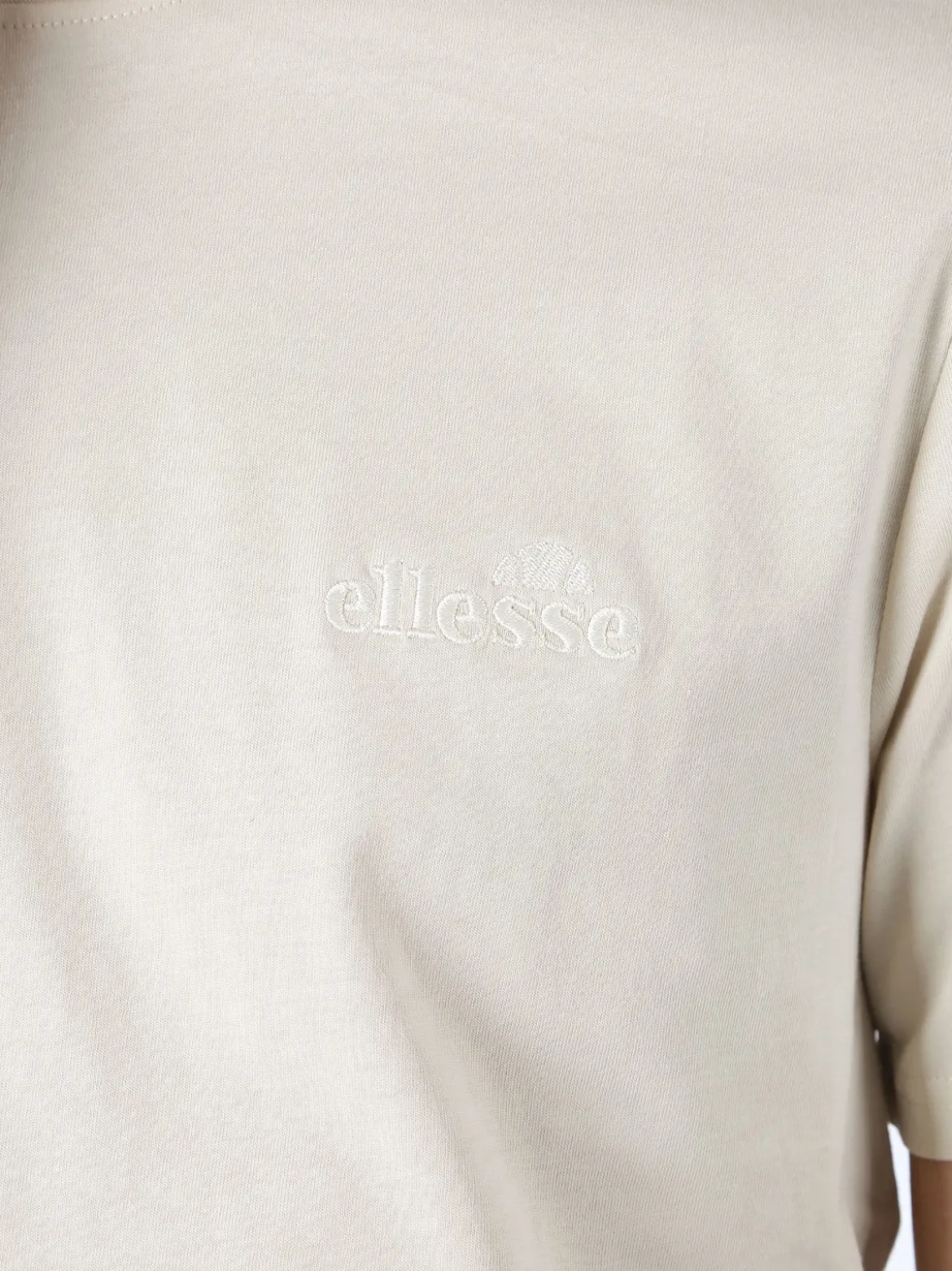 Ellesse T-shirt girocollo da uomo in cotone con logo - beige
