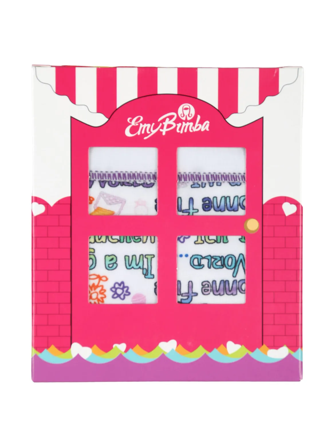 Emy Bimba Slip da bambina in cotone con stampe - bianco