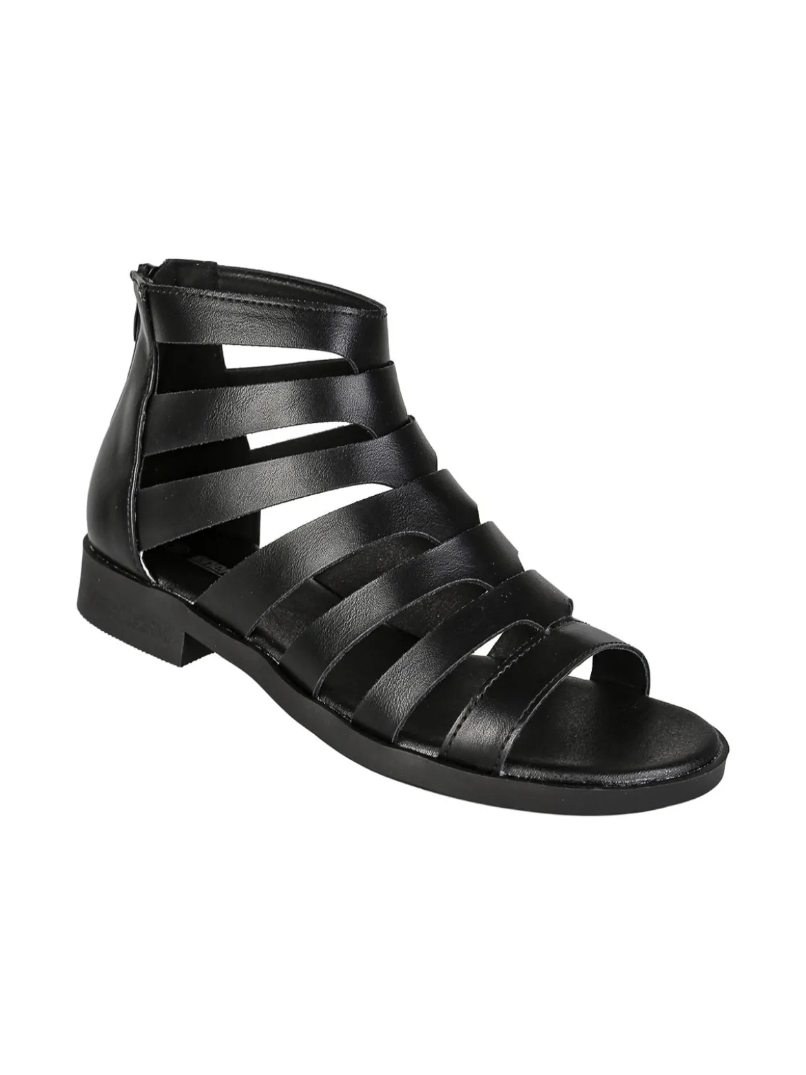 Energy Sandali bassi da donna con cerniera sul retro - nero