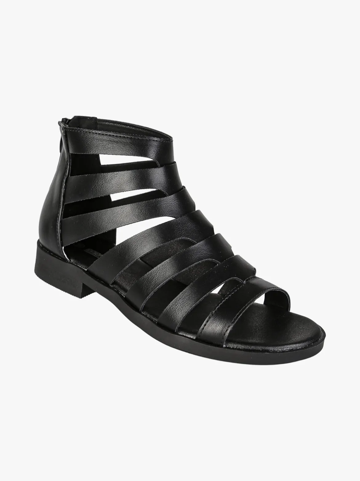 Energy Sandali bassi da donna con cerniera sul retro - nero