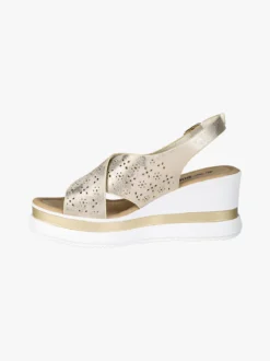 Energy Sandali donna con fasce intrecciate e zeppa - beige