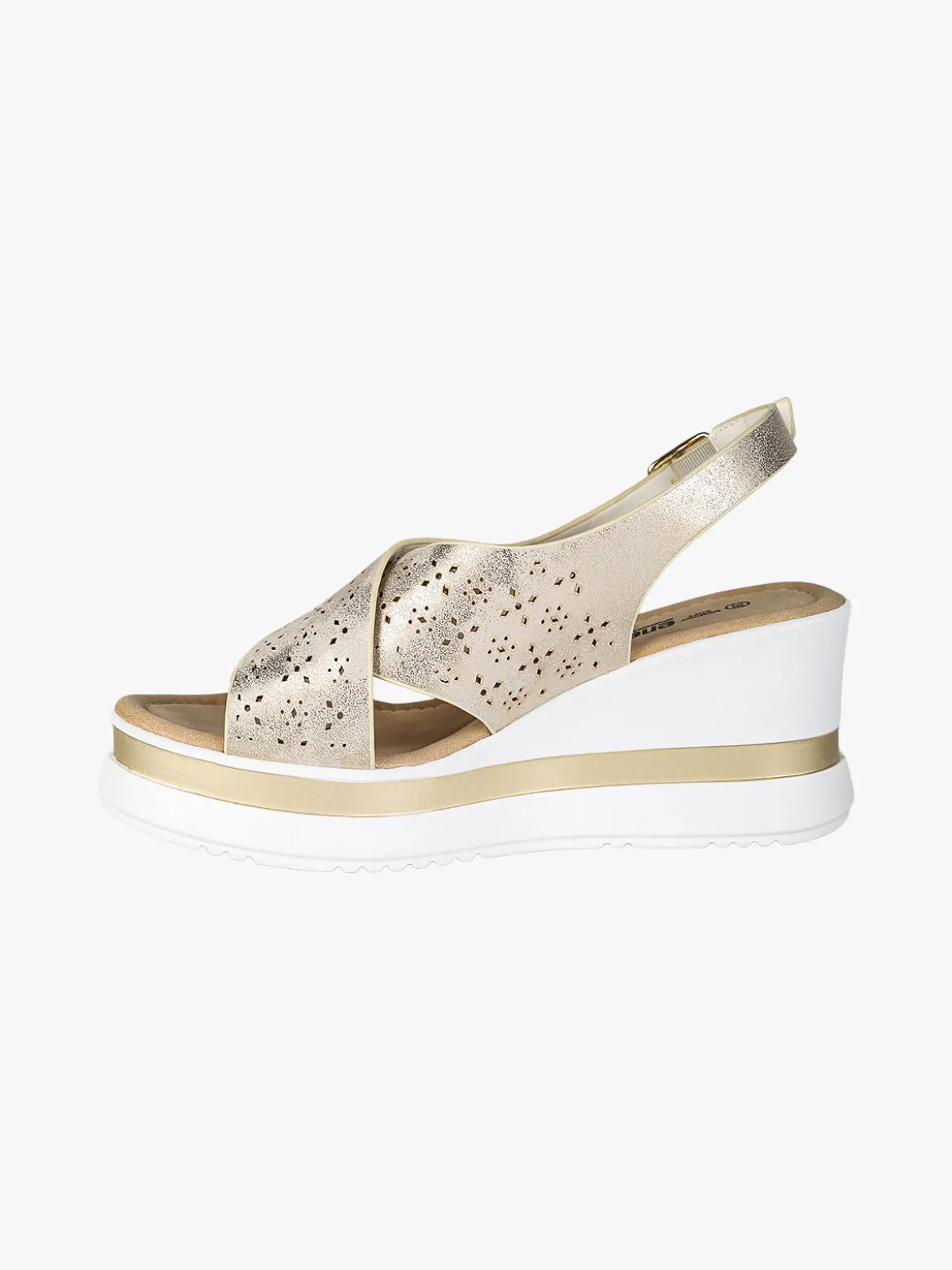 Energy Sandali donna con fasce intrecciate e zeppa - beige
