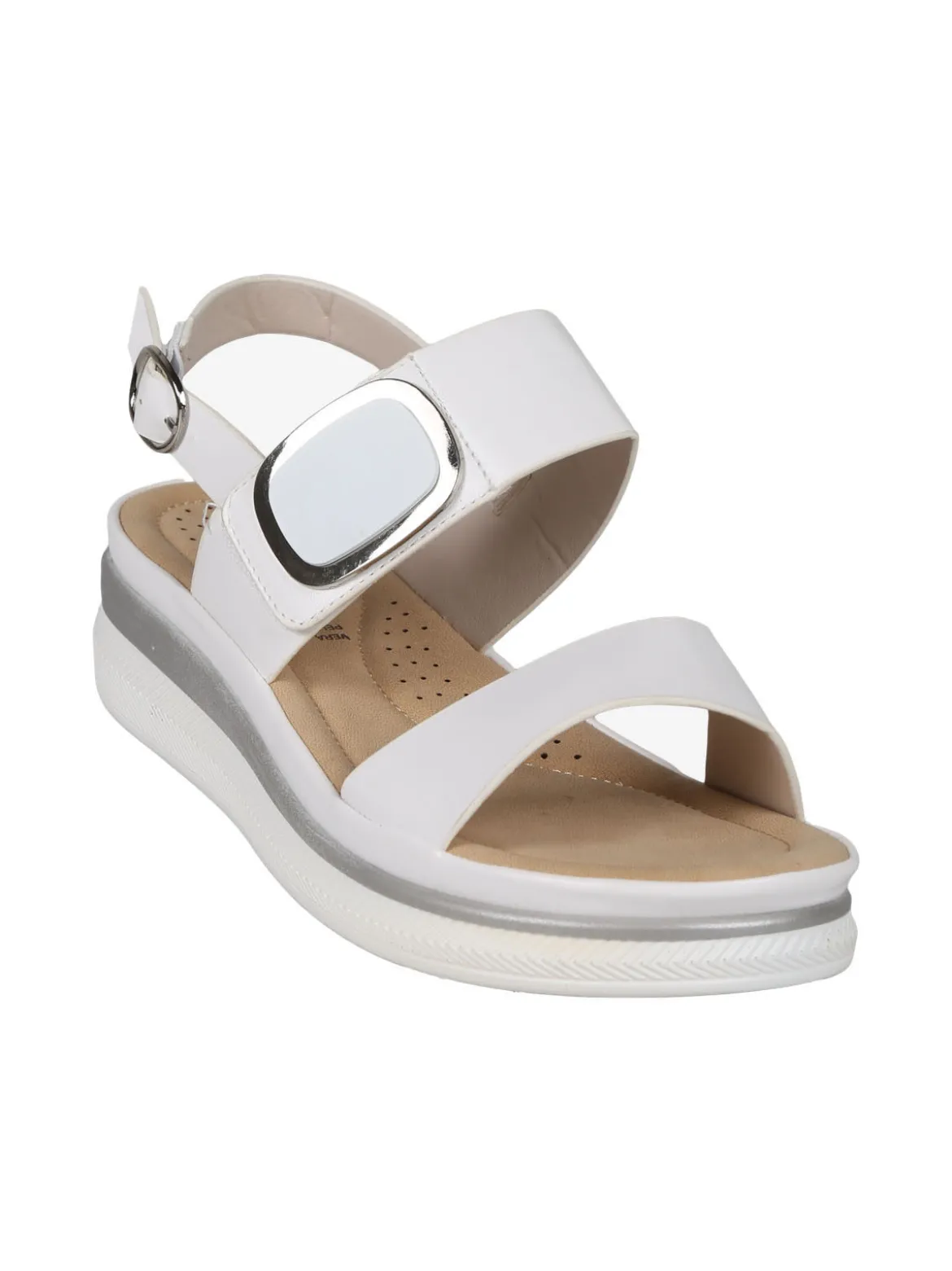 Energy Sandali donna con fascia a strappo e zeppa