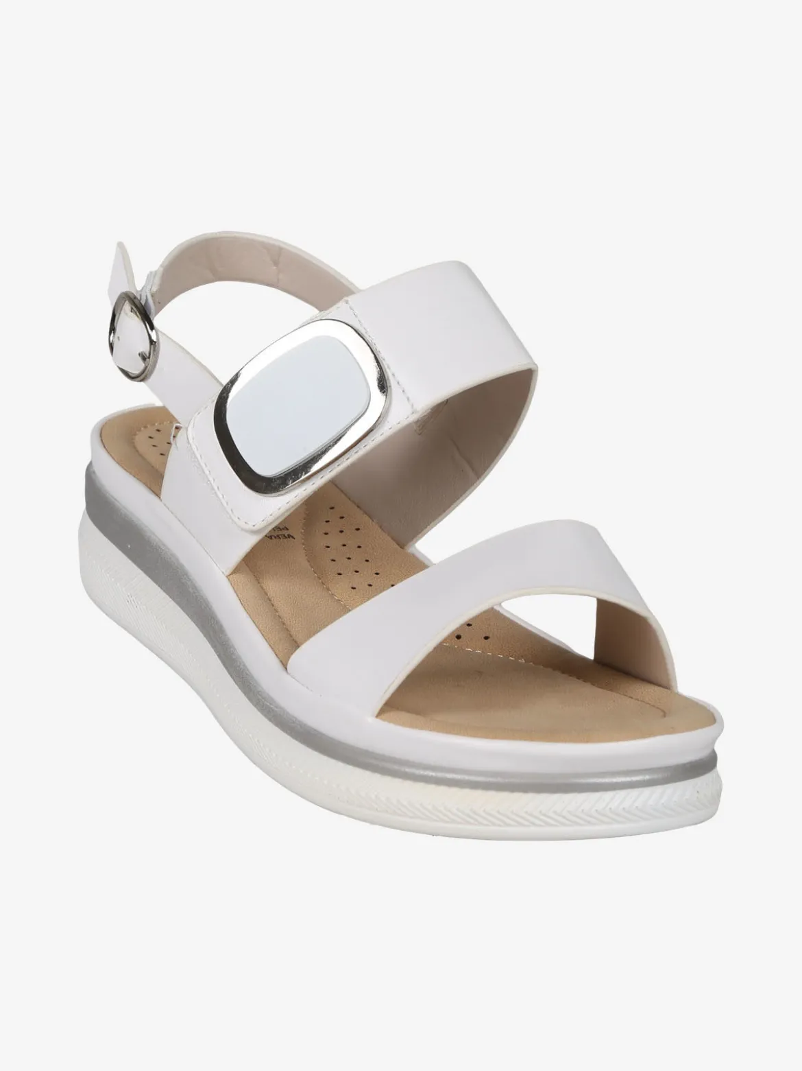 Energy Sandali donna con fascia a strappo e zeppa