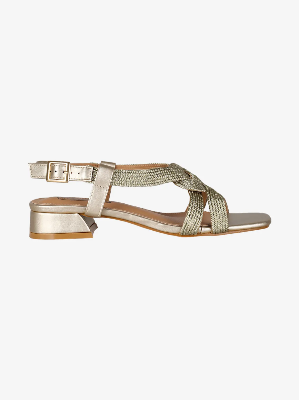 Energy Sandali donna con tacco largo e fascette in corda