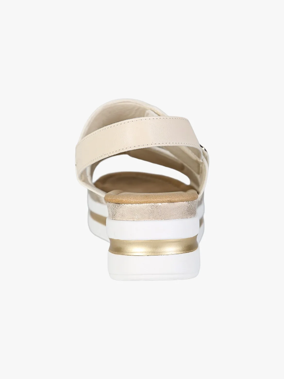 Energy Sandali donna con zeppa e doppia fibbia con strappo - beige