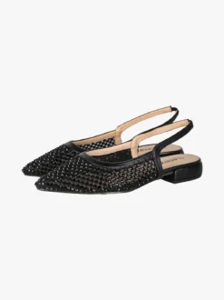 Energy Slingback donna con strass e cinturino elastico alla caviglia - nero