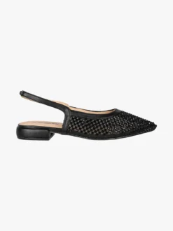 Energy Slingback donna con strass e cinturino elastico alla caviglia - nero