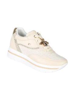 Energy Sneakers donna gioiello con platform - panna