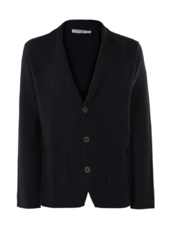 Enos Jeans Blazer da uomo in maglia con bottoni - blu scuro