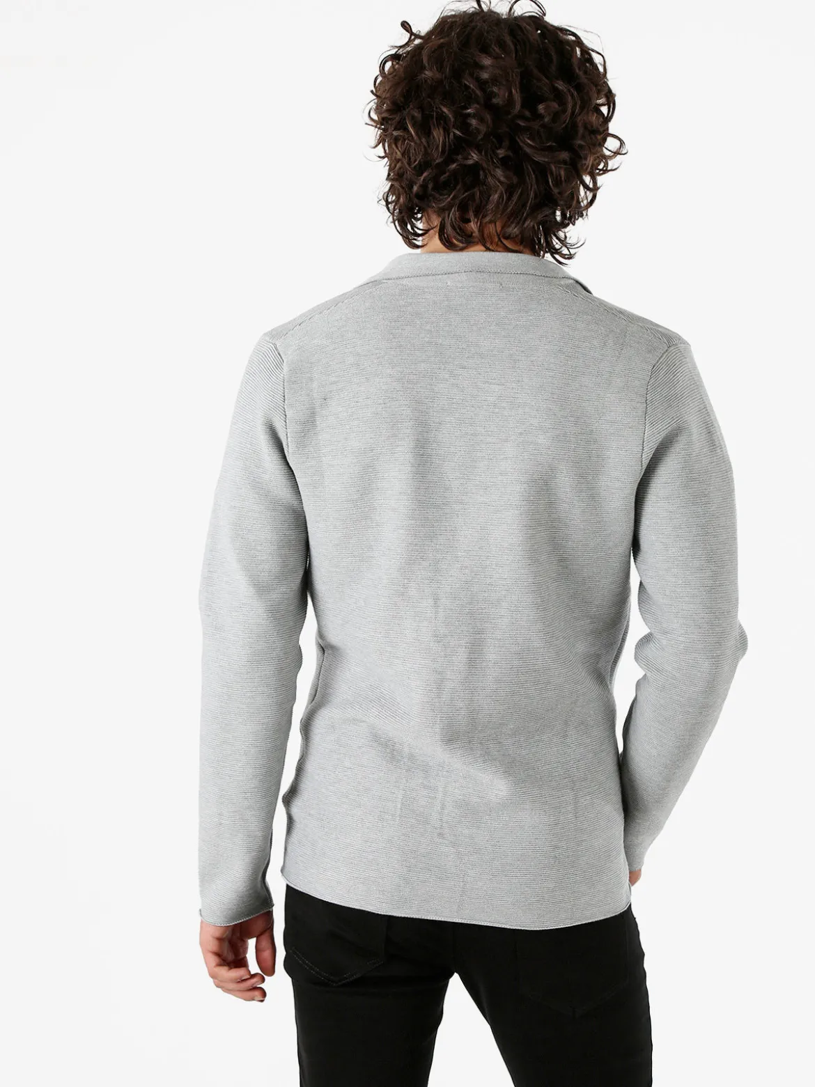 Enos Jeans Blazer da uomo in maglia con bottoni - grigio