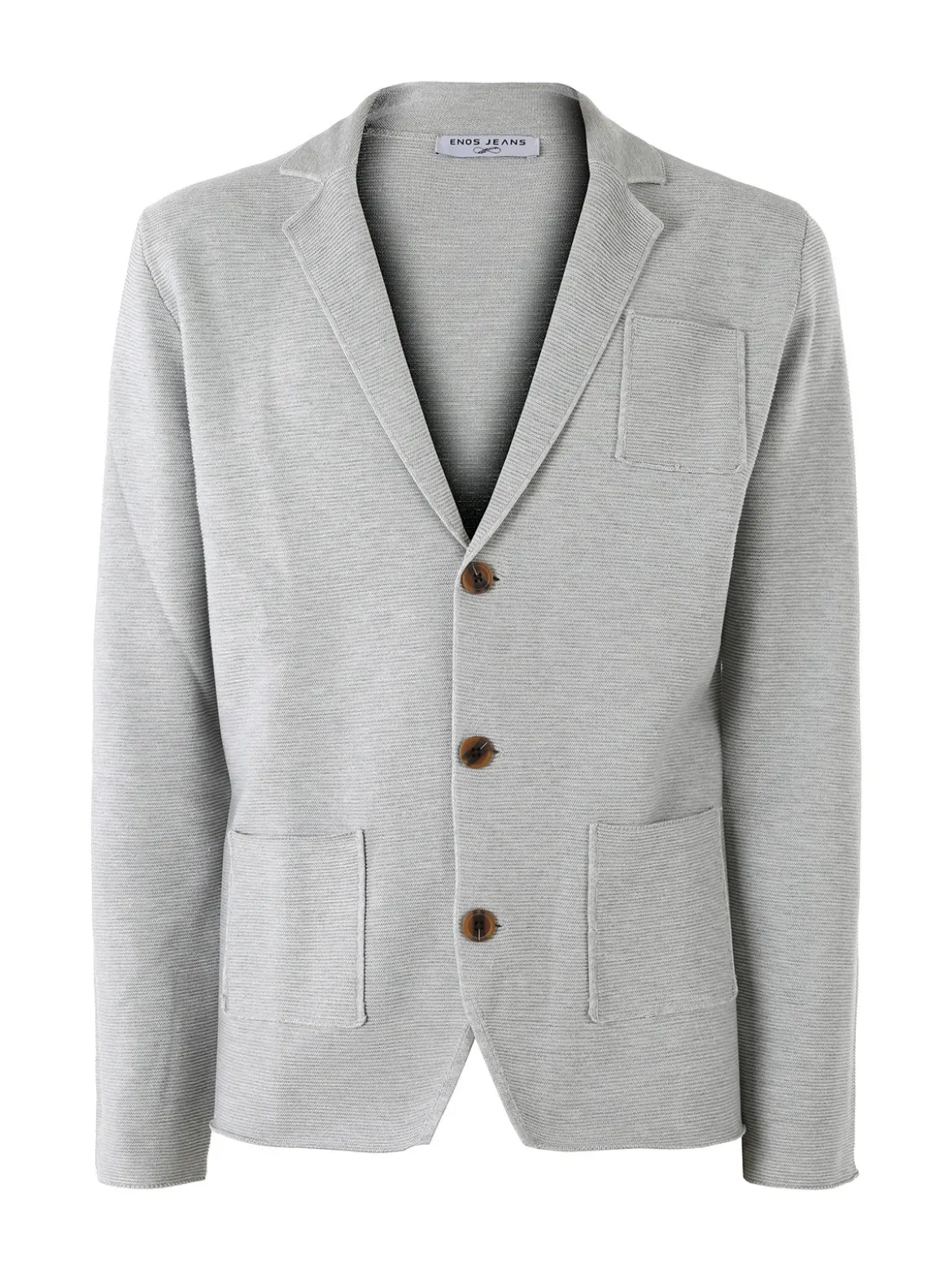 Enos Jeans Blazer da uomo in maglia con bottoni - grigio