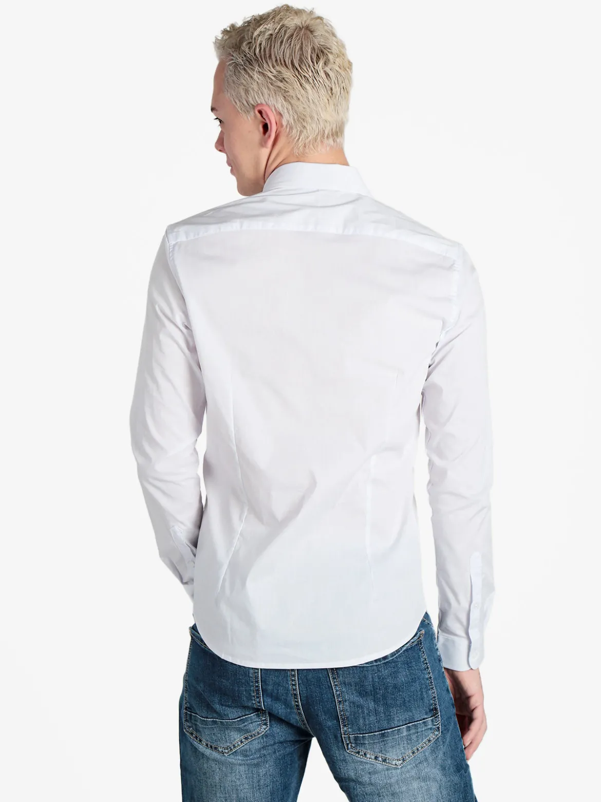 Enos Jeans Camicia da uomo slim fit a maniche lunghe