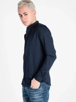 Enos Jeans Camicia uomo slim fit con colletto alla coreana