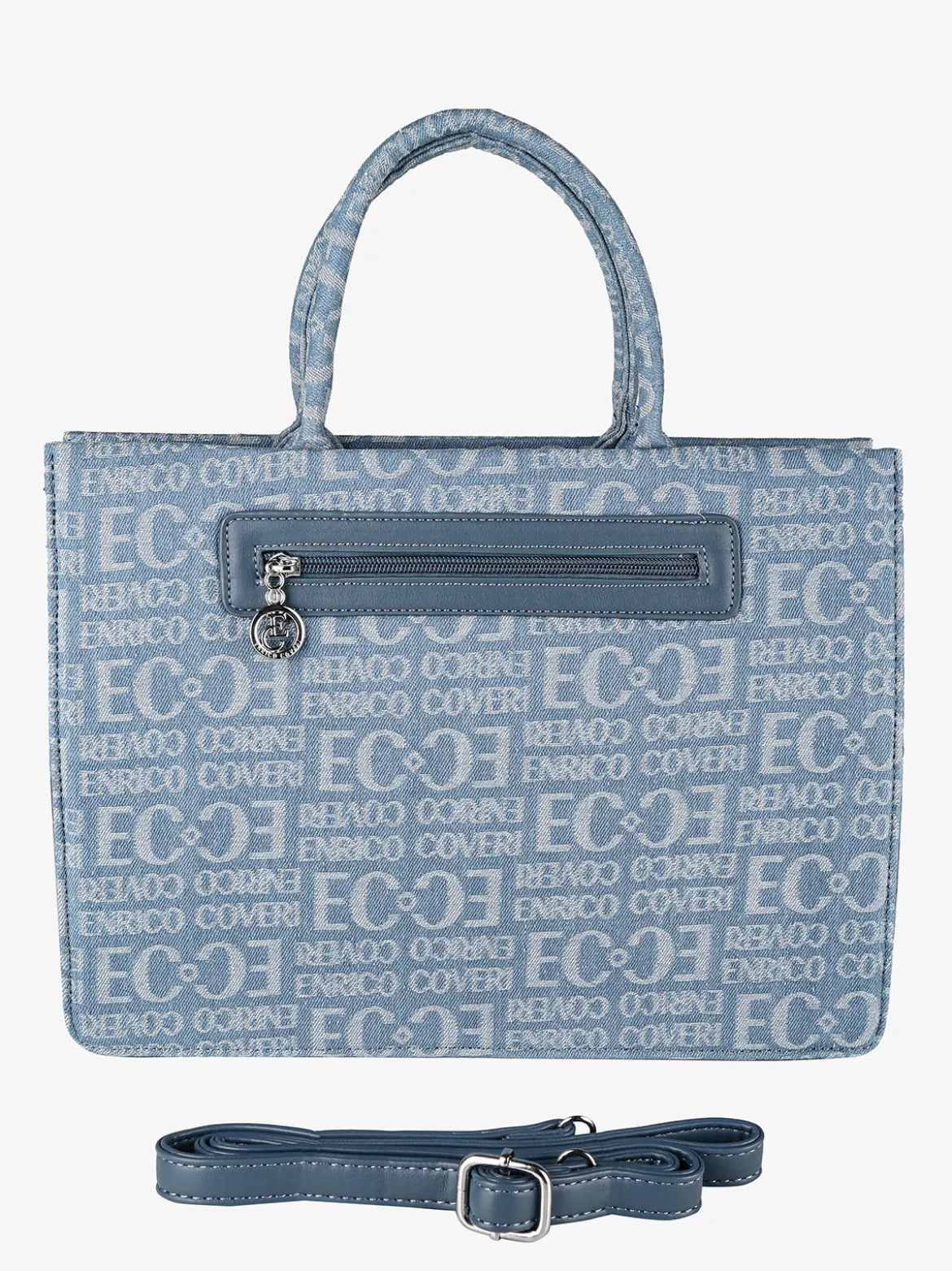 Enrico Coveri Borsa donna in jeans con doppi manici