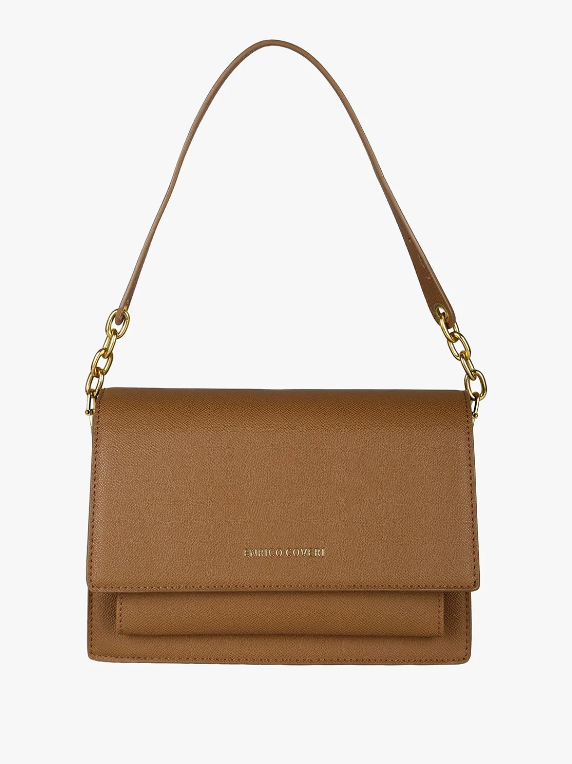 Enrico Coveri Borsa donna rigida in ecopelle con patta - marrone