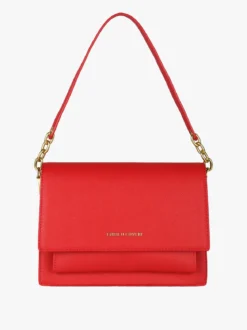 Enrico Coveri Borsa donna rigida in ecopelle con patta - rosso