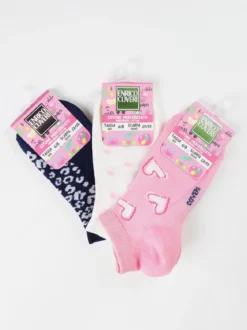 Enrico Coveri Calze corte da bambina. Confezione da 3 paia