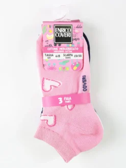 Enrico Coveri Calze corte da bambina. Confezione da 3 paia