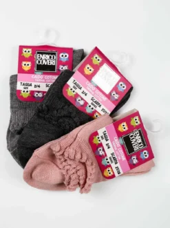 Enrico Coveri Calze corte da bambina in caldo cotone 3 paia
