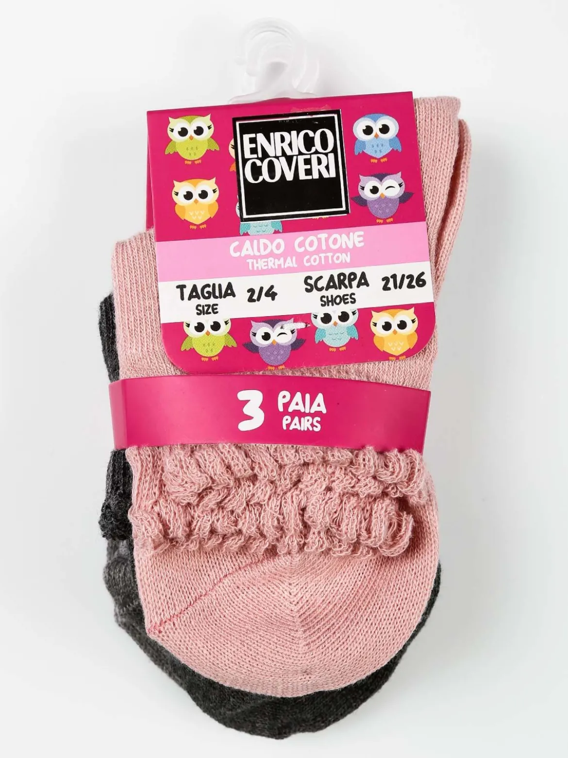 Enrico Coveri Calze corte da bambina in caldo cotone 3 paia
