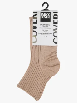 Enrico Coveri Calze corte da donna a costine - beige