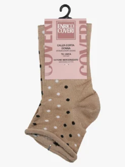 Enrico Coveri Calze corte da donna a pois - cammello
