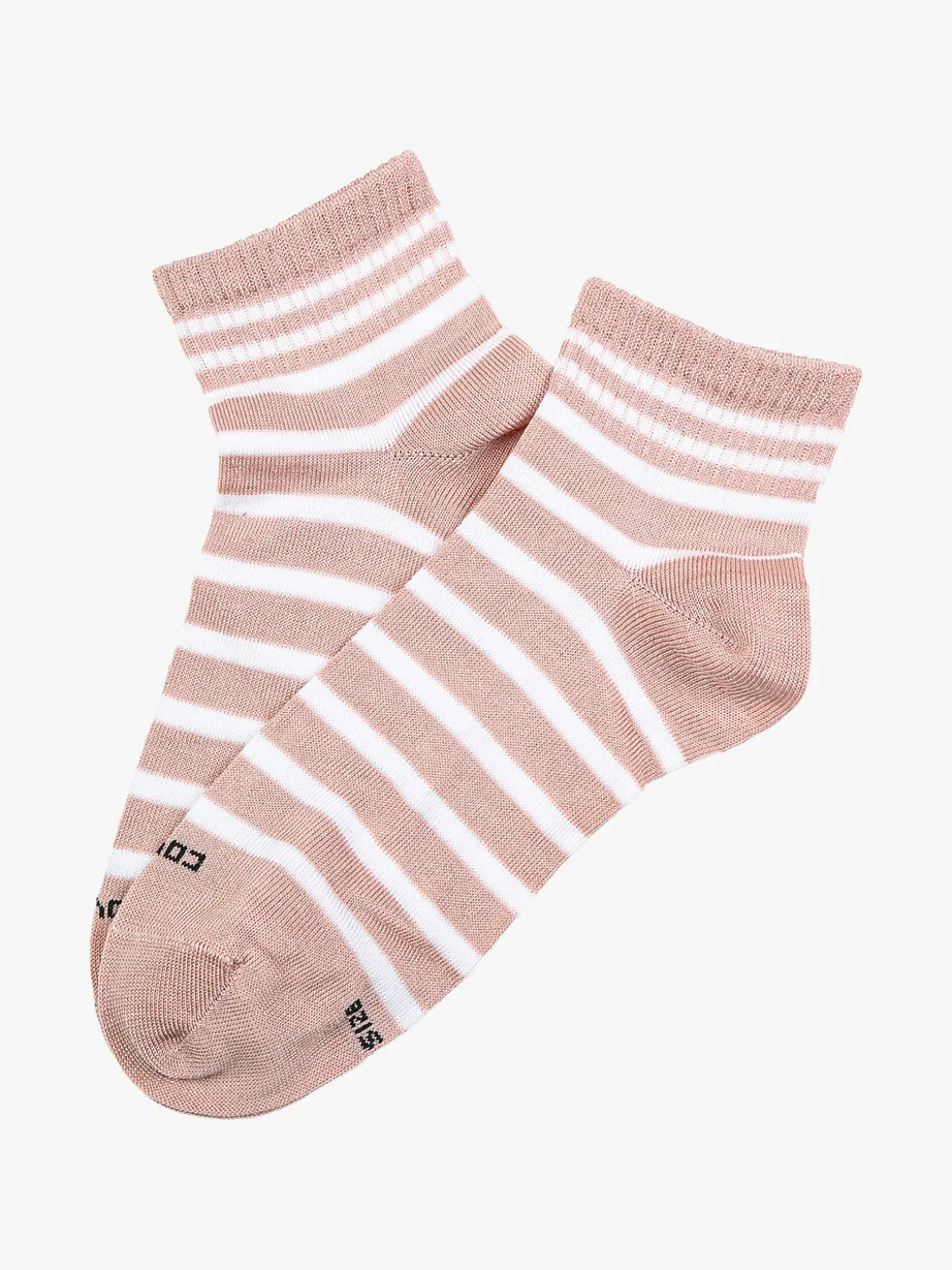 Enrico Coveri Calze corte da donna a righe in cotone mercerizzato - rosa