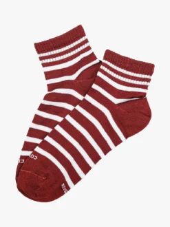 Enrico Coveri Calze corte da donna a righe in cotone mercerizzato - rosso
