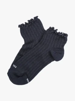 Enrico Coveri Calze corte da donna con bordo a volant - blu scuro