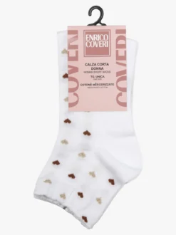 Enrico Coveri Calze corte da donna con cuori - bianco