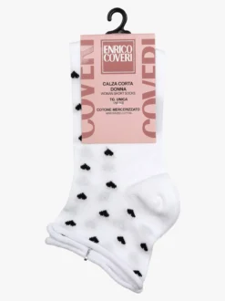 Enrico Coveri Calze corte da donna con cuori - bianco