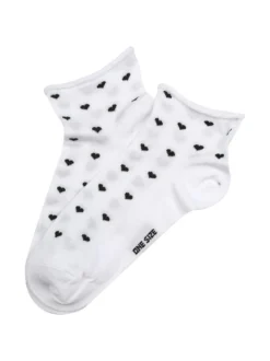 Enrico Coveri Calze corte da donna con cuori - bianco