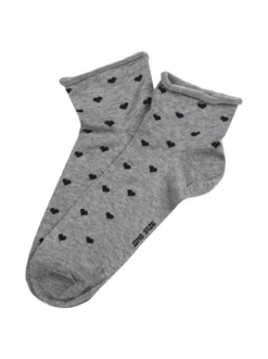 Enrico Coveri Calze corte da donna con cuori - grigio